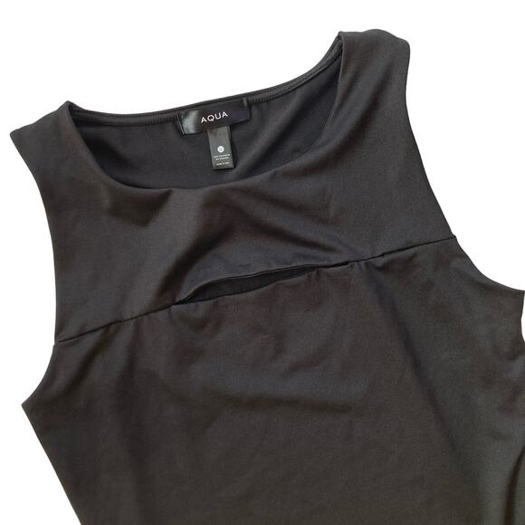 NEW Aqua Bodysuit Fitted Black Spandex Size Large - Picture 3 of 6
